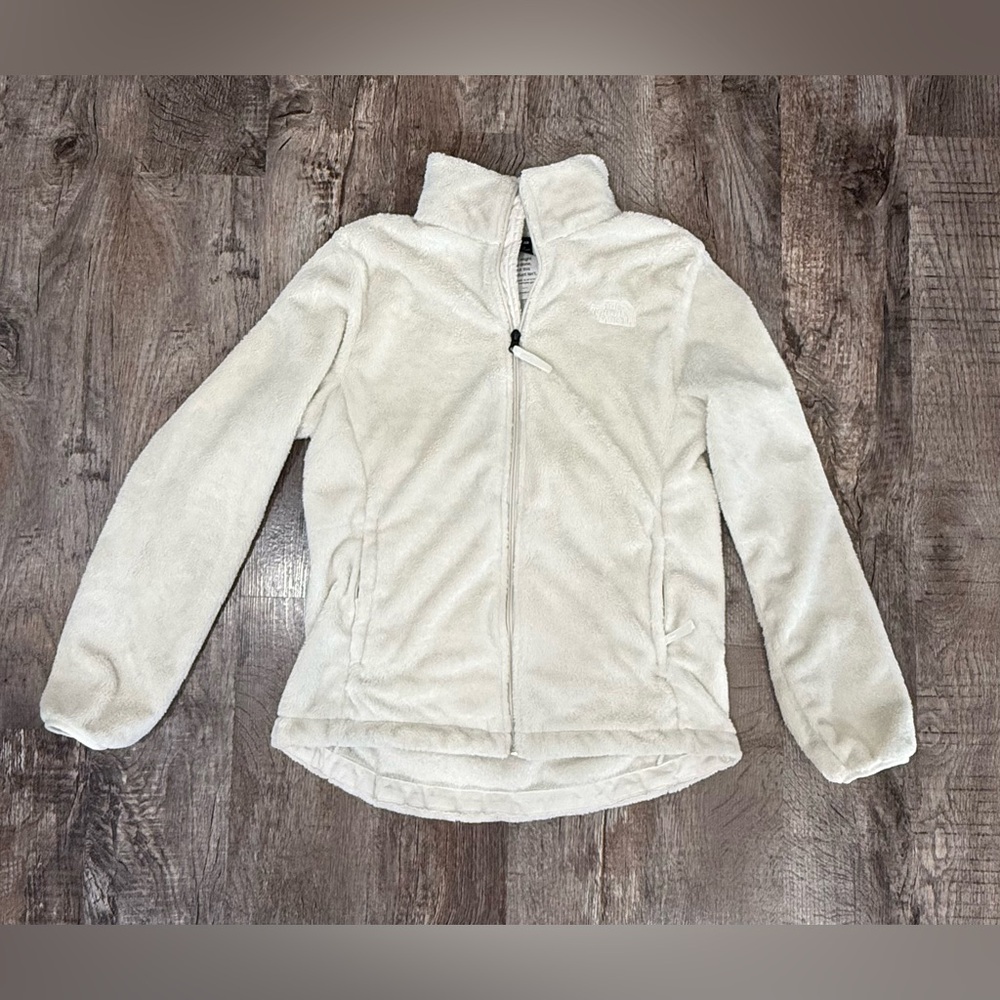 The North Face Off-White Plush Full-Zip Fleece Jacket